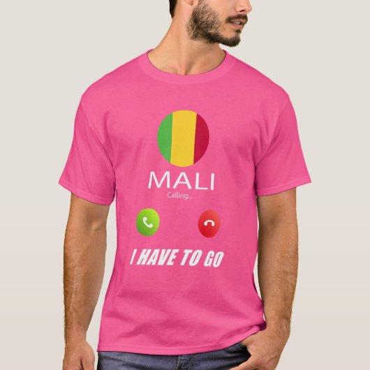 Mali Flag Souvenir Mali roept op tot T-shirt (Voorkant)