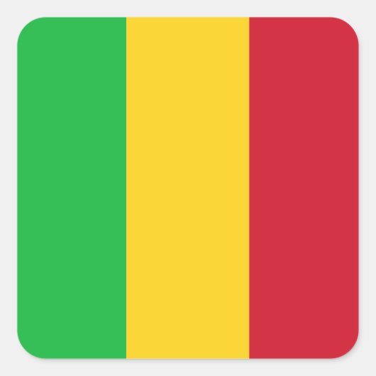 Mali Flag Vierkante Sticker (Voorkant)