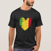 Mali Heart Malian Flag Malian Pride T-shirt (Voorkant)