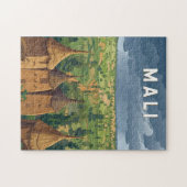 Mali Illustratie Reis Kunst Vintage Legpuzzel (Horizontaal)