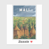 Mali Illustratie Reis Kunst Vintage Sticker (Vel)