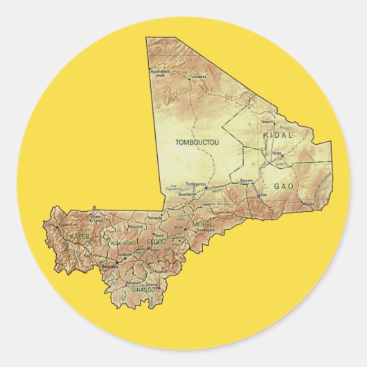 Mali Kaart Sticker (Voorkant)