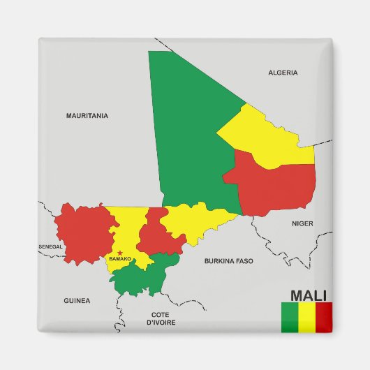 mali - land politieke kaart magneet (Voorkant)
