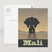 Mali landschap Vintage reisposter Briefkaart (Voorkant / Achterkant)