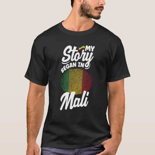 Mali Mali vlag mijn verhaal begint op Mali T-shirt (Voorkant)