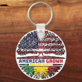 Mali Malian American USA Tree Roots Flag Sleutelhanger (Voorkant)