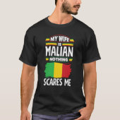 Mali Malian Flag Mijn vrouw is Malan niets T-shirt (Voorkant)