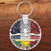 Mali Malian French Tree Roots Flag Sleutelhanger (Voorkant)