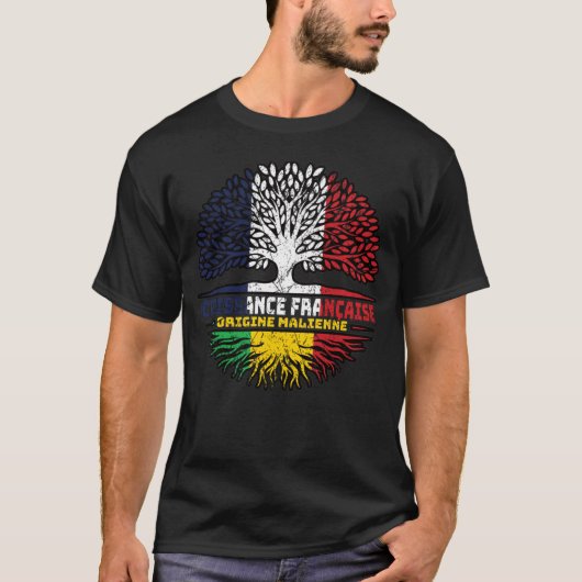 Mali Malian French Tree Roots Flag T-shirt (Voorkant)
