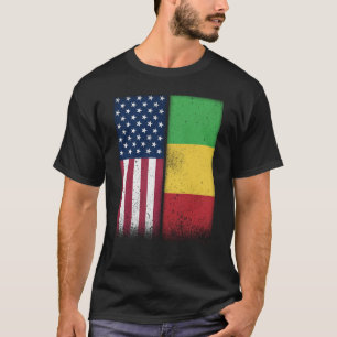Mali Malinese Amerikaanse Vlaggen Trots USA Mali T-shirt