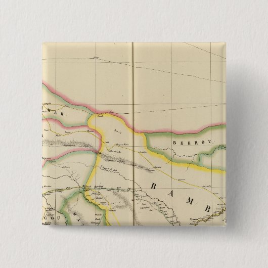 Mali Mauritanië en Burkina, Afrika Vierkante Button 5,1 Cm (Voorkant)