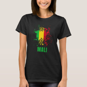 Mali Retro  Waterverven Sport Malian Flag S T-shirt