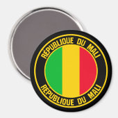 Mali Round Emblem Magneet (Voorkant / Achterkant)