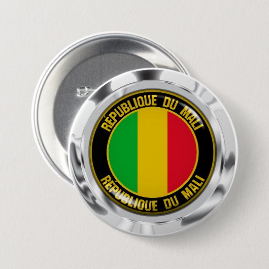 Mali Round Emblem Ronde Button 7,6 Cm (Voorkant /achterkant)
