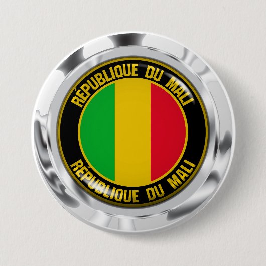 Mali Round Emblem Ronde Button 7,6 Cm (Voorkant)