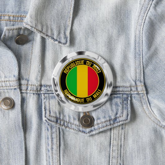 Mali Round Emblem Ronde Button 7,6 Cm (In situ)