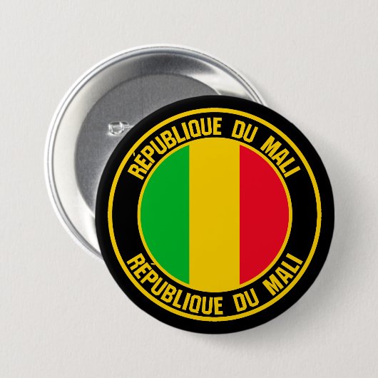 Mali Round Emblem Ronde Button 7,6 Cm (Voorkant /achterkant)