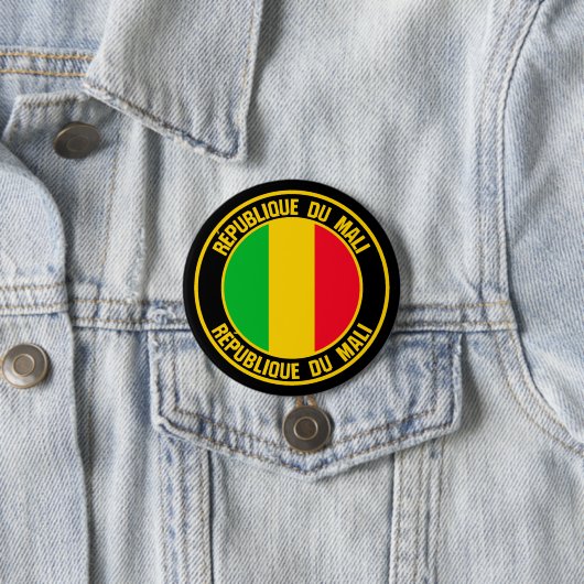 Mali Round Emblem Ronde Button 7,6 Cm (In situ)