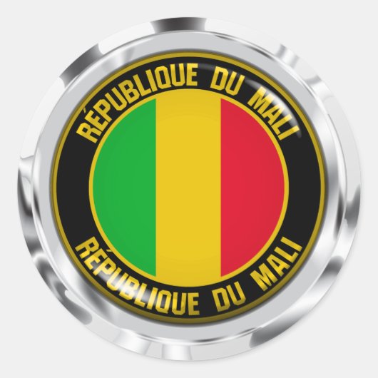 Mali Round Emblem Ronde Sticker (Voorkant)