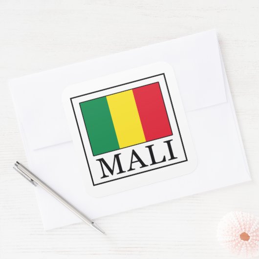 Mali Vierkante Sticker (Envelop)