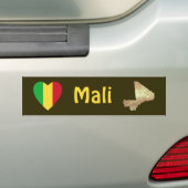 Mali Vlag Hart + Landkaart Bumpersticker (Op auto)