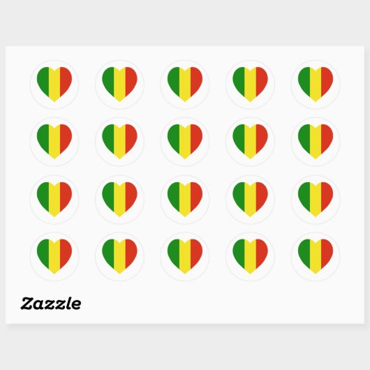 Mali vlag hart ronde sticker (Vel)