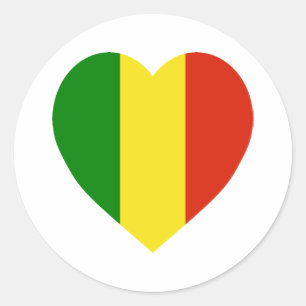 Mali vlag hart ronde sticker