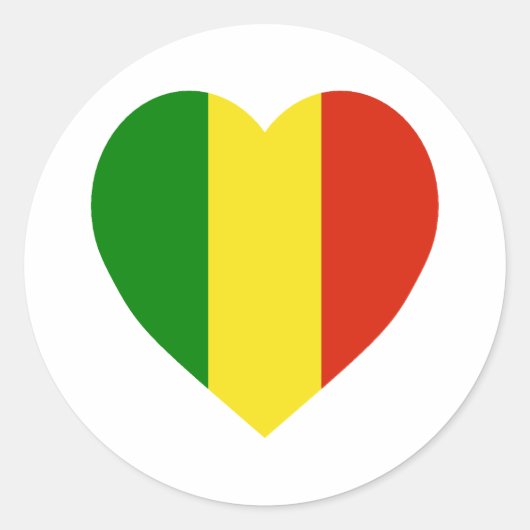 Mali vlag hart ronde sticker (Voorkant)