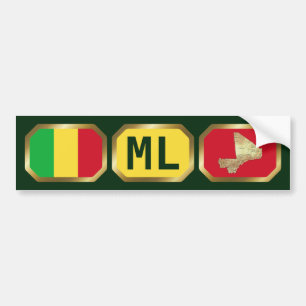 Mali Vlag Landkaart Code Bumpersticker