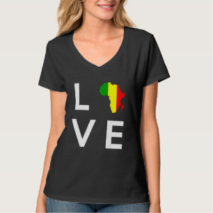 Mali Vlag Liefde Afrika Continent Silhouet voor Ma T-shirt