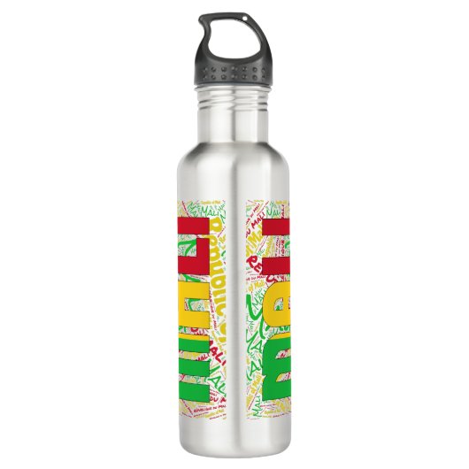 Mali vlag prachtig patriottisch waterfles  (Achterkant)