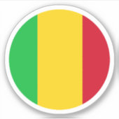 Mali Vlaggen Ronde Sticker (Voorkant)