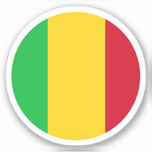 Mali Vlaggen Ronde Sticker (Voorkant)