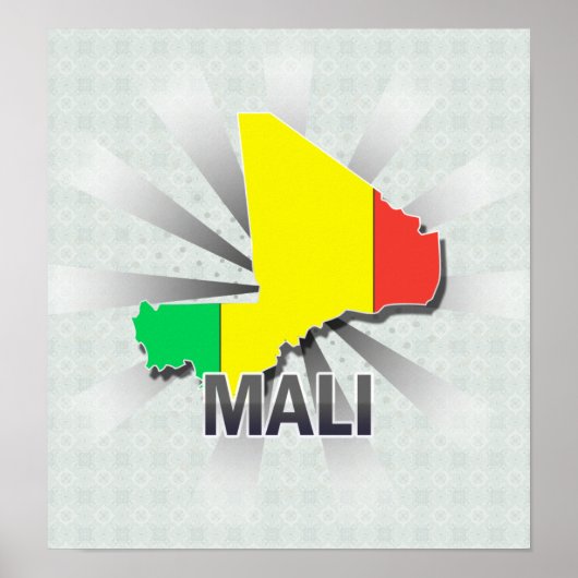 Mali Vlaggenkaart 2.0 Poster (Voorkant)