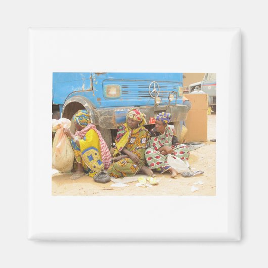 Mali Vrouwen op de Maandag Markt, Djenne Magneet (Voorkant)