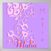 Malia Designer Name Poster (Voorkant)