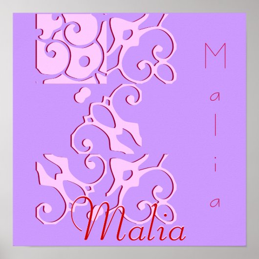 Malia Designer Name Poster (Voorkant)