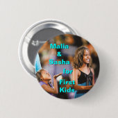 Malia en Sasha Obama voor de eerste Kinder Button (Voorkant /achterkant)