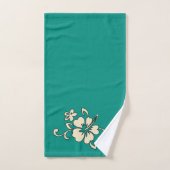 Malia Hawaiian Hibiscus Floral Coordinate - Jade Bad Handdoek (Handdoek)