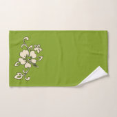 Malia Hawaiian Hibiscus Floral Coordinate - Olive Bad Handdoek (Handdoek)