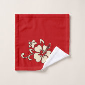 Malia Hawaiian Hibiscus Floral Coordinate - Red Bad Handdoek (Wasdoekje)