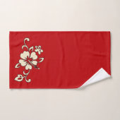 Malia Hawaiian Hibiscus Floral Coordinate - Red Bad Handdoek (Handdoek)