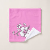 Malia Hawaiian Hibiscus Floral Coordinate - Roze Bad Handdoek (Wasdoekje)