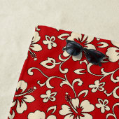 Malia Hawaiian Hibiscus Tropical Floral - Rood Strandlaken (In situ)