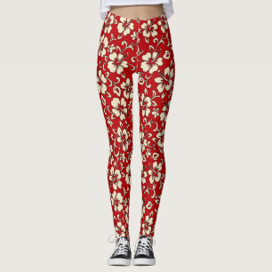 Malia Hibiscus Hawaiiaans tropisch bloemzaad Leggings