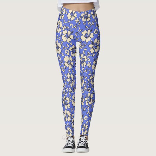 Malia Hibiscus Hawaiiaans tropisch bloemzaad Leggings (Voorkant)