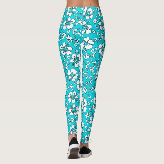 Malia Hibiscus Hawaiiaans tropisch bloemzaad Leggings (Achterkant)