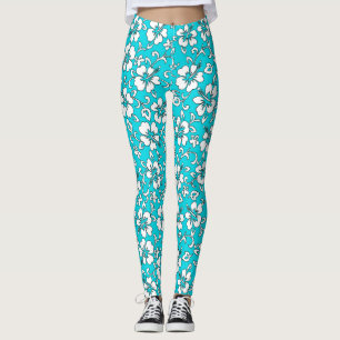 Malia Hibiscus Hawaiiaans tropisch bloemzaad Leggings
