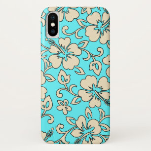 Malia Hibiscus Hawaiian Floral Aqua Cream Case-Mate iPhone Case