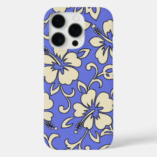 Malia Hibiscus Hawaiian Floral Periwinkle iPhone 16 Pro Hoesje